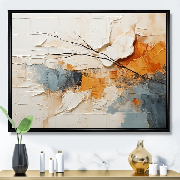 Designart "Serene Art Of Modern Scandinavian In Minimalism" Modern Scandinavian Floater Framed Canvas Art Print