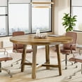 thumbnail image 4 of Tribesigns Round Conference Table, 47-Inch Wood Meeting Table, Business Seminar Table for 4-6 People, 4 of 6