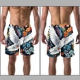 thumbnail image 3 of luoweisi Men's Beach Shorts Quick Dry Swim Trunks with Mesh Lining Peace Dove L, 3 of 5