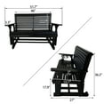 thumbnail image 2 of HDPE Patio Glider, Poly Lumber Weather-Resistant Outdoor Glider Bench, for Patio, Porch, Yard, 2-Seaters, Black, 2 of 10