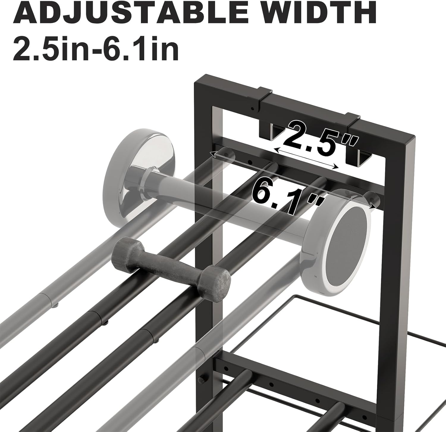 3-Tier Adjustable Heavy Duty Metal Dumbbell Rack, Multi-Purpose Home Gym Storage Stand, Dumbbell Kettlebells Rack & Yoga Mat Organizer for Gym Accessories