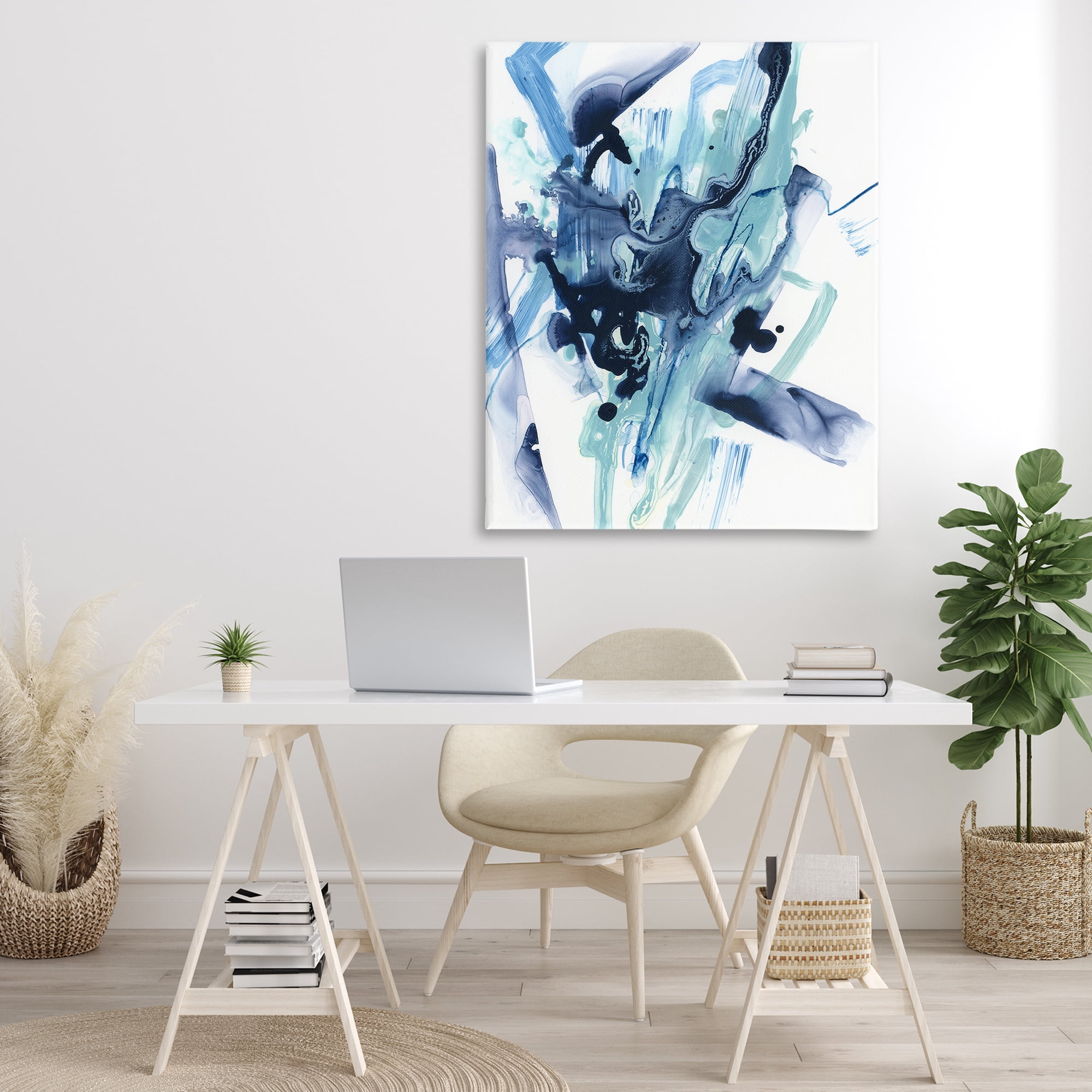 Stupell Industries Fluid Chaotic Abstraction Abstract Painting Gallery Wrapped Canvas Art Print Wall Art, 36 x 48