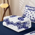 thumbnail image 6 of Homewish Retro Boho Printed Zipper Full Size Comforter Sets with Fitted Sheet and 2 Pillowcases,Paisley Floral Zipper Bedding Set,Navy White,Navy Blue Reversible,4pcs, 6 of 8