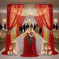 thumbnail image 3 of Sedona Designz 120 Inches Wide Sheer Voile Chiffon Fabric for Events - Red, 3 of 11