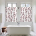 thumbnail image 4 of Red Botanical Kitchen Curtains 45 Inch Length, Pastoral Elegant Spring Floral Tiers Curtains for Bathroom Bedroom Cafe, Light Filtering Small Window Treatment Short Tiered Drapes 2 Panels 42"Wx45"L, 4 of 8