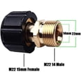 thumbnail image 4 of Pressure Washer Fitting, M22 x 15mm Female Thread to M22 x 14mm Male Thread Quick Connect Pressure Washer Adapter Parts, 4 of 5