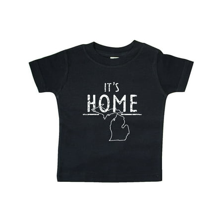 

Inktastic It s Home- State of Michigan Outline Distressed Text Gift Baby Boy or Baby Girl T-Shirt