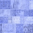 thumbnail image 1 of Ahgly Company Machine Washable Indoor Square Patchwork Blue Transitional Area Rugs, 7' Square, 1 of 4