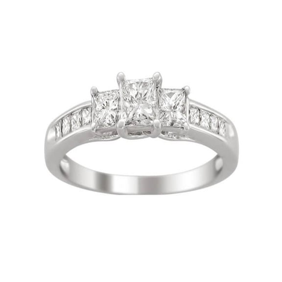 Intriguing Three Stone Three Stone Engagement ring Half Carat Princess Cut Diamond on Gold