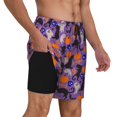 thumbnail image 2 of Fotbe Halloween Black Cats Traje de Baño para Hombre – Shorts de Natación de Secado Rápido con Forro y Bolsillos-Small, 2 of 6