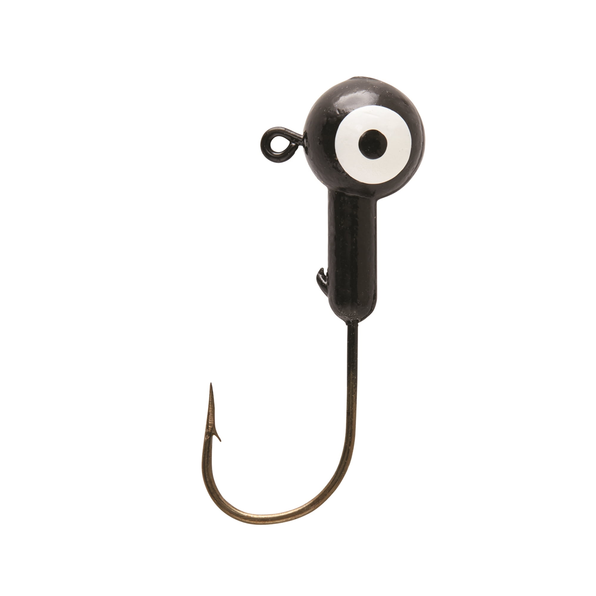 (2 pack) Eagle Claw Ball Head Fishing Jig, Black with White Eye, 1/16 oz., 10 Count