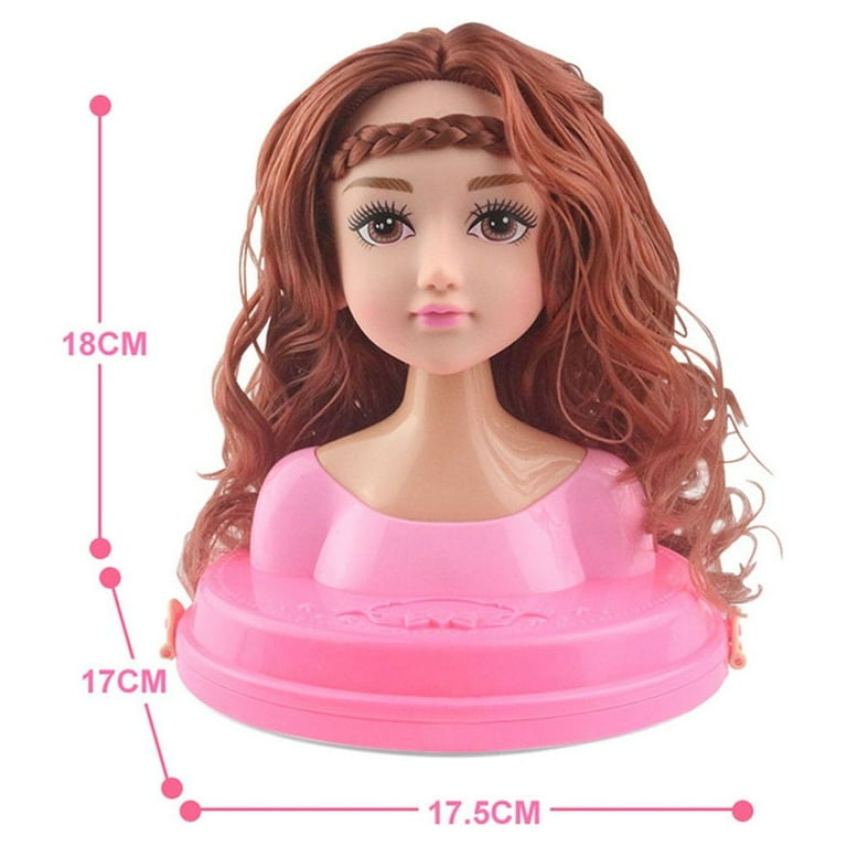 Kids Dolls Styling Head Makeup Comb Hair Toy Doll Set Pretend Play Princess  Dressing Play Toys For Little Girls Makeup Learning Ideal Present 