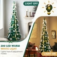 thumbnail image 2 of UBesGoo 7ft Collapsible Christmas Tree, Retractable Design with 300 LEDs & 8 Modes, Pre-Decorated Gold Tree, Gold, 2 of 9