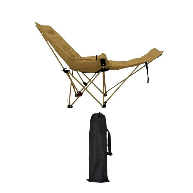 Silla de Campamento Reclinable Respaldo Ajustable Portátil con Sillón de Bolsas de Transporte Plegable para El Jardín de Conciertos, Césped, Tomando E Caqui