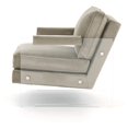 thumbnail image 3 of Fabric Accent Chair with Padded Top Arms and Acrylic Base, Gray and Clear- Saltoro Sherpi, 3 of 5