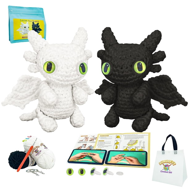 Kit de Crochet LuNuaFvy Dragones Amigurumi con Hilo y Tutorial en Video