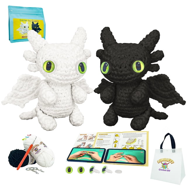 Kit de Crochet LuNuaFvy Dragones Amigurumi con Hilo y Tutorial en Video