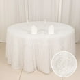 thumbnail image 6 of Balsa Circle 120 in White Shaggy Fringe Polyester Round Tablecloth Wedding Party Events Home Decorations Supplies, 6 of 8