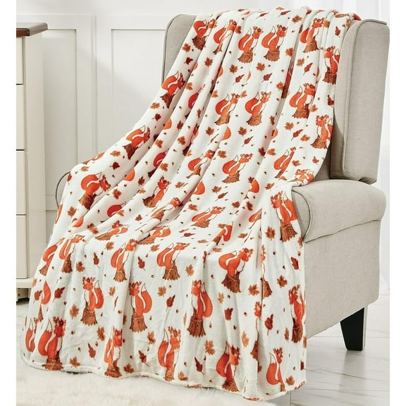 Faith, Hope, Love Home Décor Autumn Wonder Microplush Throw Blanket (50'' x 60'') - Fox in The Forest