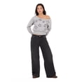 thumbnail image 2 of Forever 21 Women's Grey Slouchy Sweater, Off-Shoulder Design Star Print for Cozy Fall Layering, XS, 2 of 6