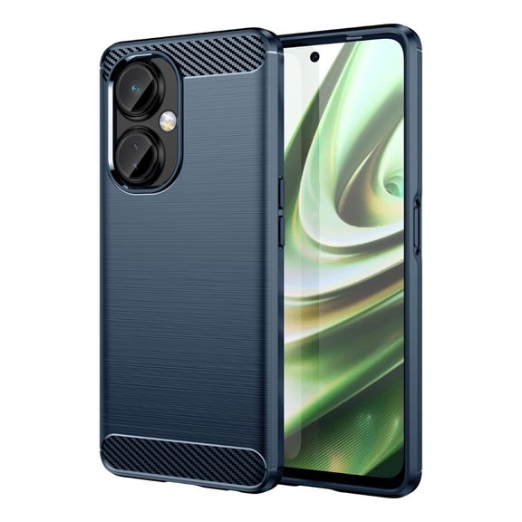Rosebono Compatible With OnePlus Nord CE3 Lite 5G Case, Premium TPU Carbon Fiber Texture Design Slim Fit Flexible Shock Absorbent Drop Protection Protective Case for OnePlus Nord CE3 Lite 5G (Navy)