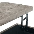 thumbnail image 3 of WyndenHall  Elliot Transitional Table Ottoman Distressed Grey Taupe 36"w x 36"d x 16.5 "h Faux Leather, Foam Square Faux Leather, 3 of 5