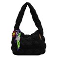 thumbnail image 1 of Bolso de hombro ligero FLhrweasw con diseño de celosía acolchado y cremalleras colgantes, 1 of 9