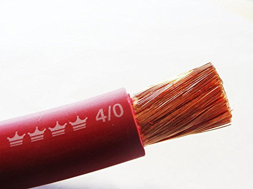 30' EXCELENE 1/0 AWG WELDING/BATTERY CABLE 15' RED 15' BLACK 600V MADE IN USA 