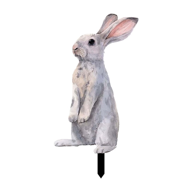 TIELUTT Easter Garden Decorations Easter Egg Rabbit Ground Insert Flower for Chicken Holder Christmas Signs for Porch Yard Signs Customized Birthday Garden Flag Holder Stand with Solar Light