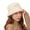Beige, variant on D-GROEE Winter Plush Fuzzy Sherpa Bucket Hat Letter Label Thickened Casual Fisherman Hats for Women