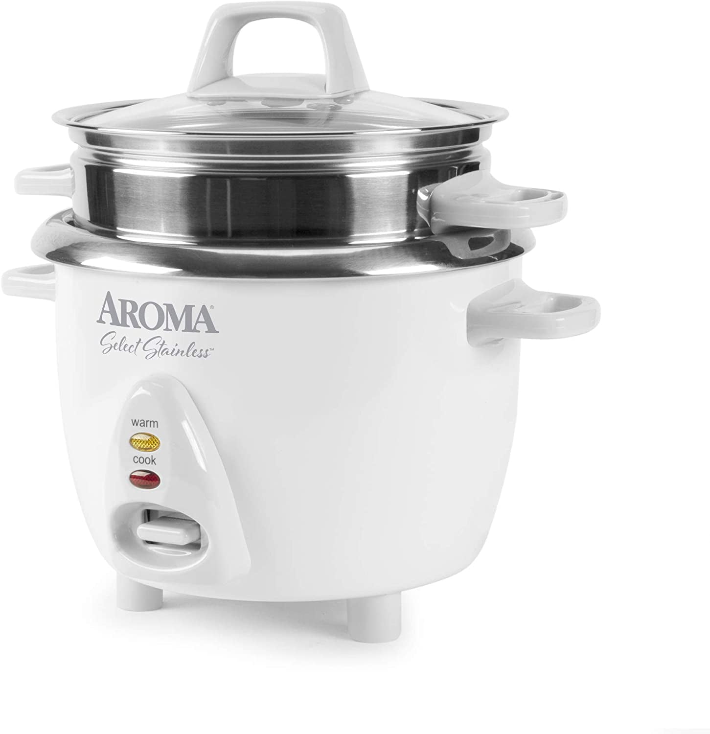 Aroma Simply Stainless 6-Cup (Cooked) Rice Cooker, White by Aroma  Housewares – The Generals Venue