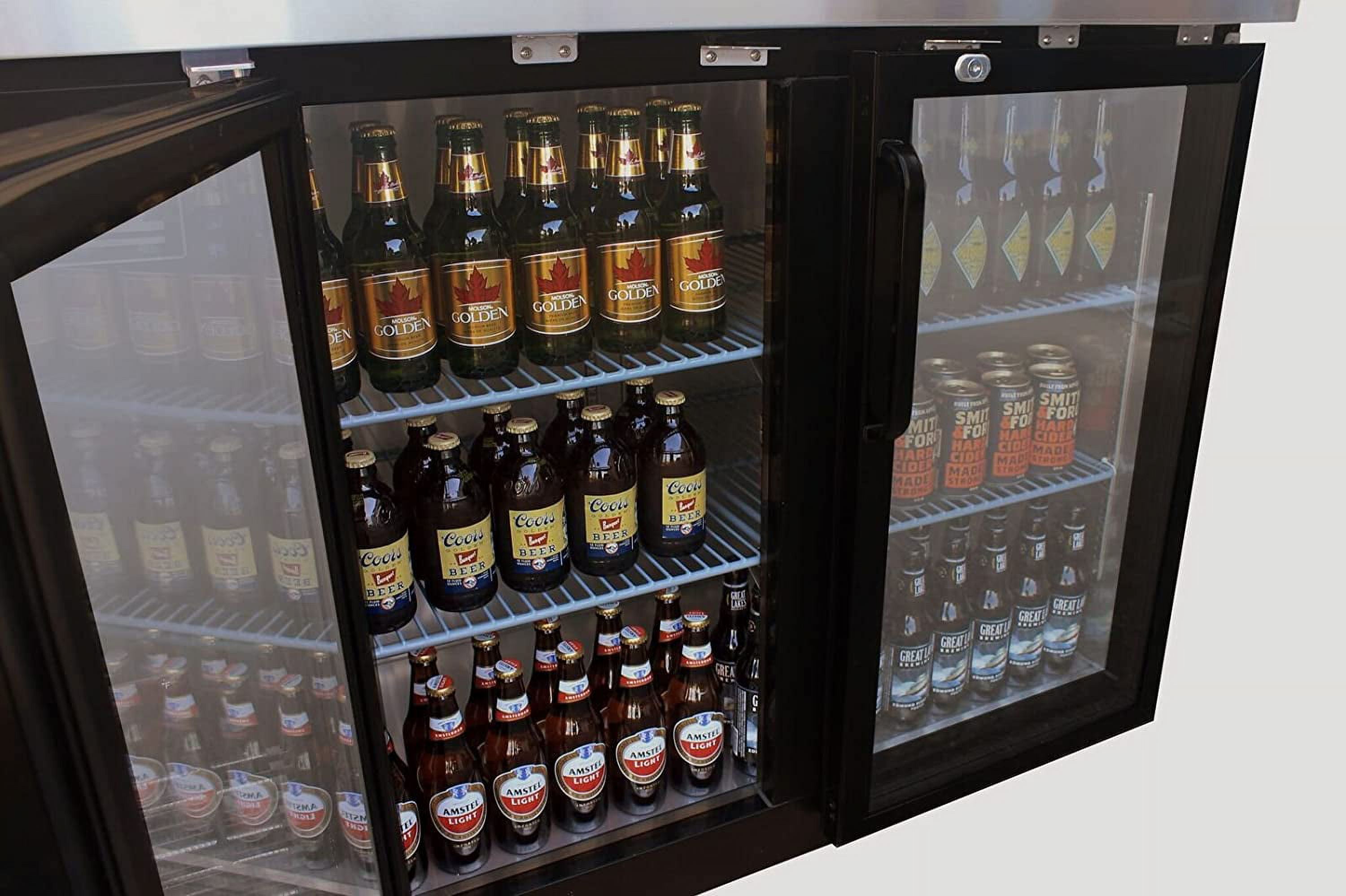 72" Wide Glass Door Refrigerator