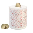 thumbnail image 2 of Candy Cane Piggy Bank, Sugary Treats of New Year Celebrations Pattern of Holiday Food, Ceramic Coin Bank Money Box for Cash Saving, 3.6" X 3.2", Red White Coconut, by Ambesonne, 2 of 4