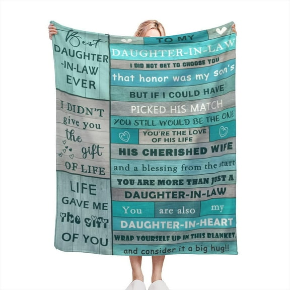LHSHID Daughter in Law Gifts from Mother in Law Father in Law Throw Blanket Flannel Blankets Future Daughter in Law Gifts for Birthday Christmas Wedding Anniversary Appreciation Gift 50x60in