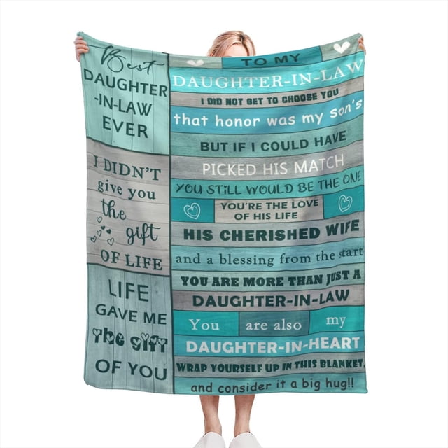 LHSHID Daughter in Law Gifts from Mother in Law Father in Law Throw Blanket Flannel Blankets Future Daughter in Law Gifts for Birthday Christmas Wedding Anniversary Appreciation Gift 60x80in