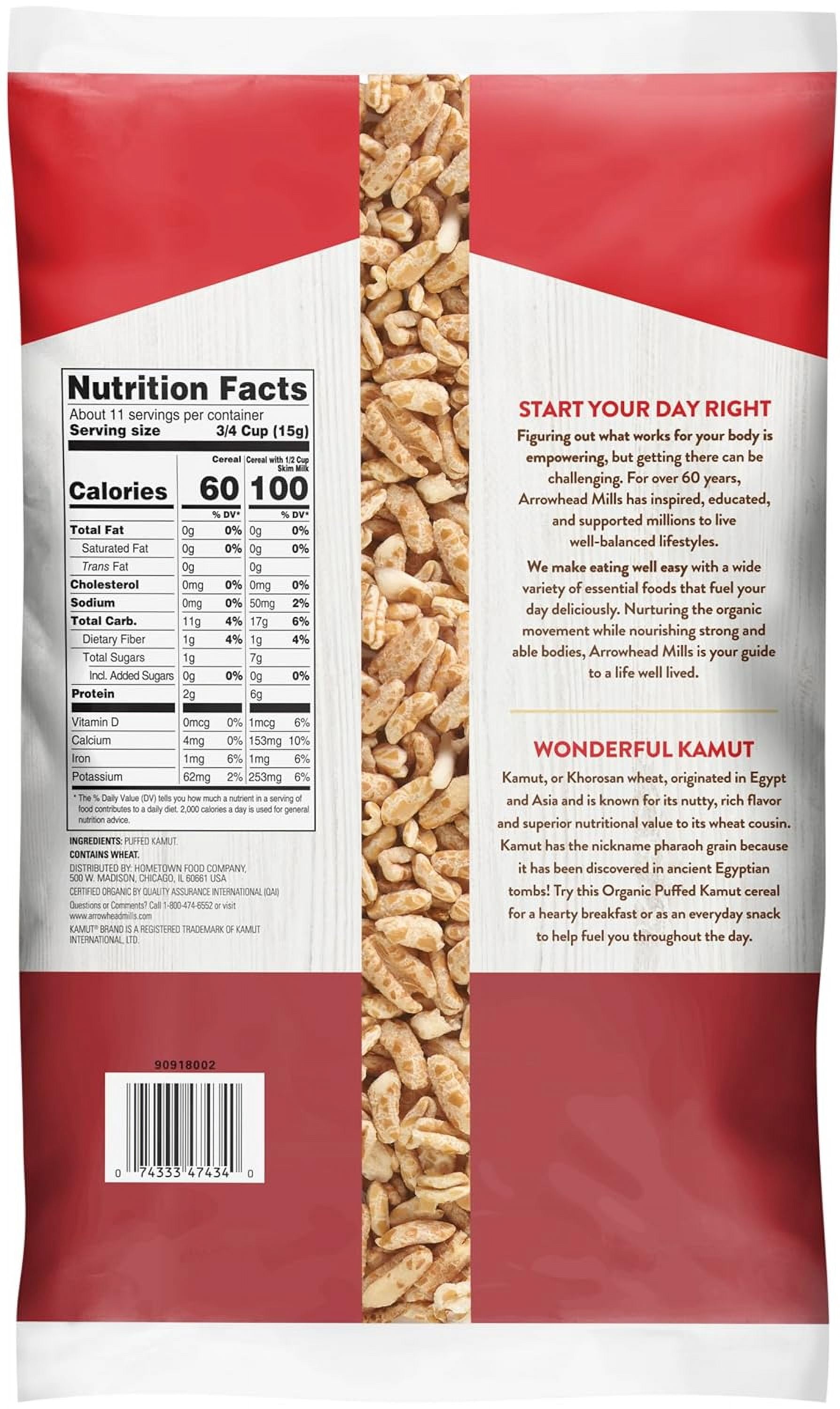 Arrowhead Mills, Organic Puffed Kamut Cereal, 6 oz Pack of 4