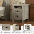 thumbnail image 6 of New 3-Pieces Bedroom Sets Full Size Farmhouse Platform Bed with Double Sliding Door Storage Headboard and Charging Station, Storage Nightstand and Dresser, Antique Gray, 6 of 11