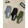 thumbnail image 5 of Toddler Boys Clothes Boys Pants Toddler Kids Boys Sweatpants 3 Pack Elastic Waist Joggers Athletic Pants 3T 4T 5T Size 6 7 Gray Black Green, 5 of 7