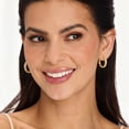 thumbnail image 2 of VEEDOFA 14K Gold Plated Huggie Hoop Earrings for Women, 5A+ CZ, 8/12/16/20mm,jewelry gift, 2 of 7