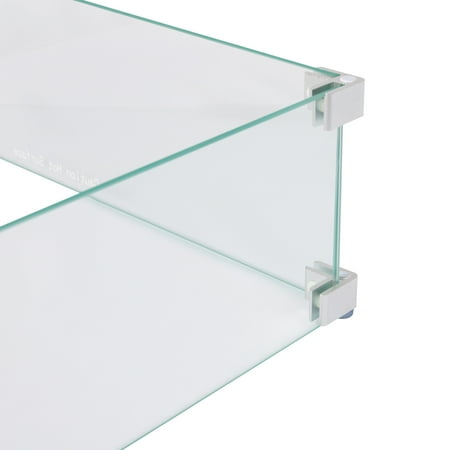 Fire Sense - Tempered Glass Wind Guard for Square LPG Fire Pits - Clear