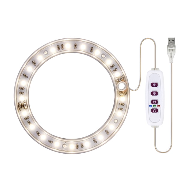 Adjustable LED Plant Growth Light with Angel Ring Design, Full Spectrum for Succulents, 20 LEDs, Timer Settings (8H/12H/16H), 5 Brightness Levels, USB Powered, Ideal for Indoor Gardening