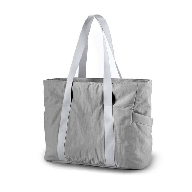 Practical Versatile Wear-Resistant Canvas Tote Bag for Daily Commuting & Shopping - 39x31x15.5cm Medium Size with Large Main Compartment & Dual Side Pockets, Wide Straps for Shoulder/Hand Carry,