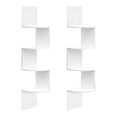thumbnail image 1 of 2 estantes de esquina para pared, de madera rústica, para almacenamiento, decoración, montaje en esquina Blanco, 1 of 9