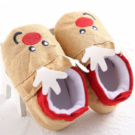 

Yilirongyumm Baby Shoes Christmas Baby Toddler Snow Soft Sole Prewalker Crib Shoes