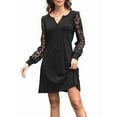 thumbnail image 3 of Fall Dresses for Women Lace Long Sleeve Elegant Slim Formal Party Dress Black XXL, 3 of 8