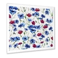 thumbnail image 2 of Designart 'Red and Blue Wildflowers' Traditional Framed Art Print, 2 of 4