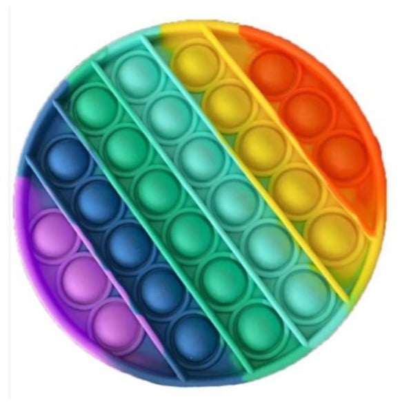 JAJSUPPLIES Circle Rainbow Push Pop It Fidget Toy Waffle Bubble Popper Stress Reliever Autism