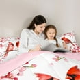 thumbnail image 4 of Manfei Pink Cherry Blossom 7pcs Bedding Comforter Set,Christmas Cardinals Queen Bedding Sets,Red Birds Queen Sheet Sets For Teens,Super Cozy Room Decor Reversible, 4 of 8