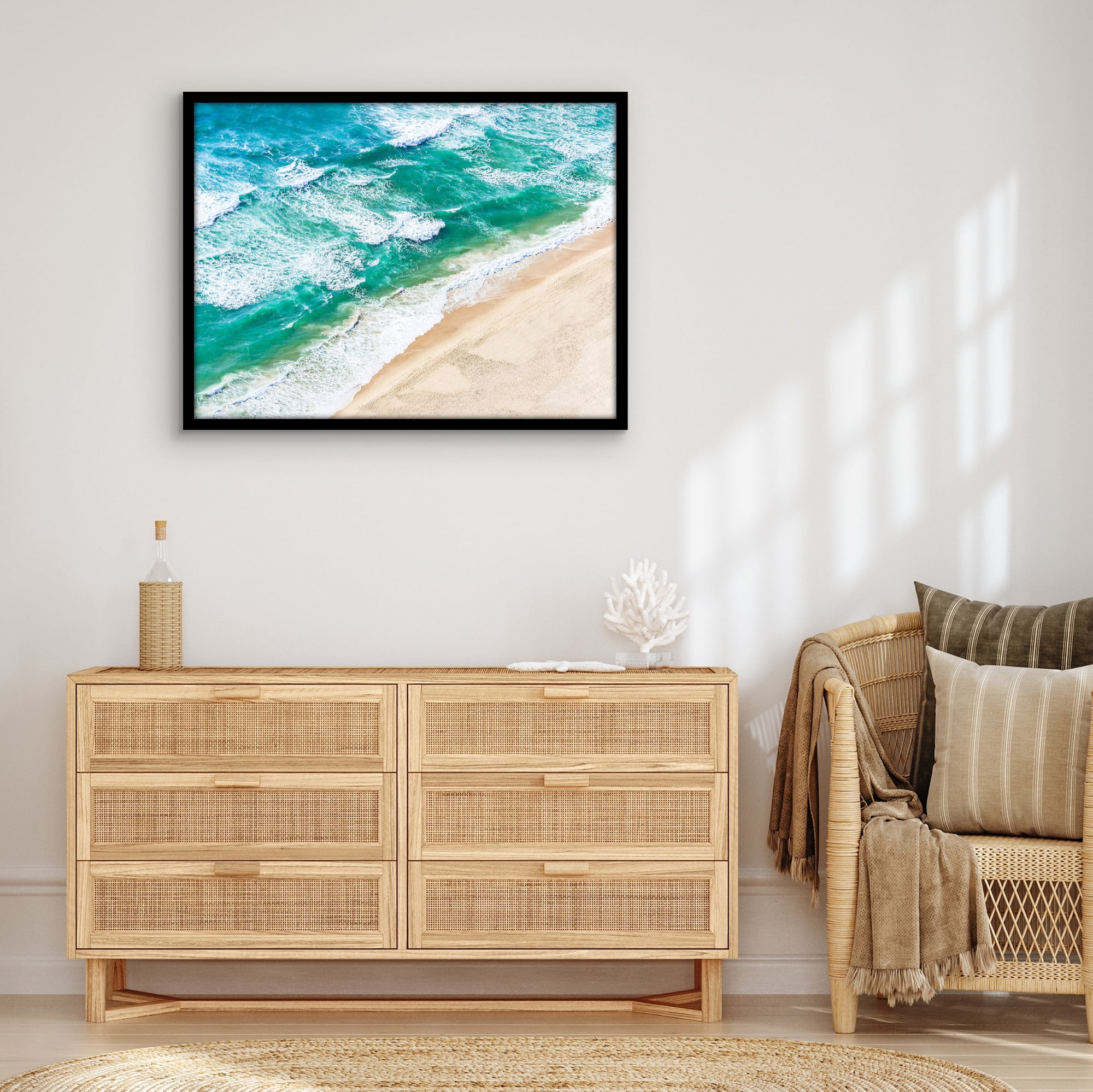 Americanflat 24x32 Poster Frame with Polished Plexiglass Streamline Collection Thin Border Wall - Black