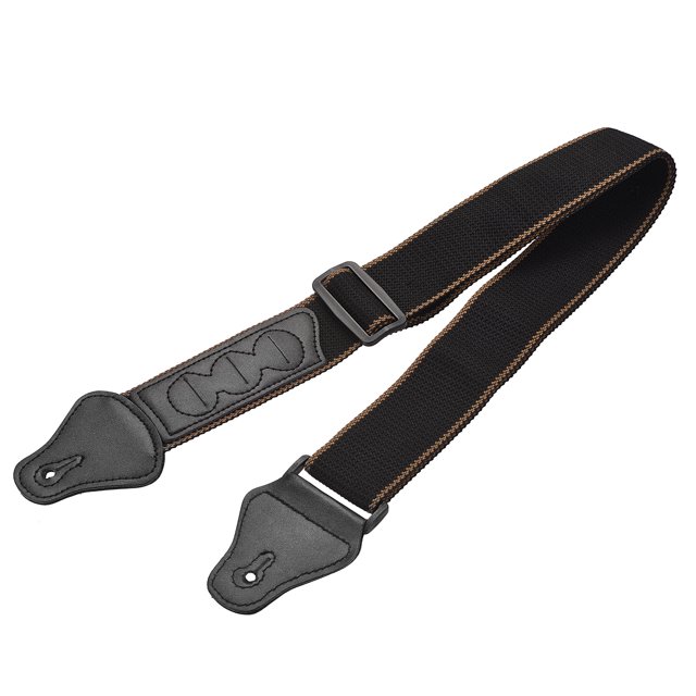 Unique Bargains Sangles d'Épaule de Guitare Ceintures Sangle Réglable de Guitare Noir avec Porte-Pick pour Guitare Basse Ukulele